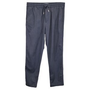 Mr P. Tapered Twill Drawstring Trousers in Navy Blue Lyocell